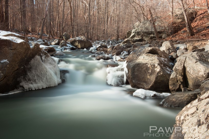 Difficult Run Stream Long Exposure with Ice