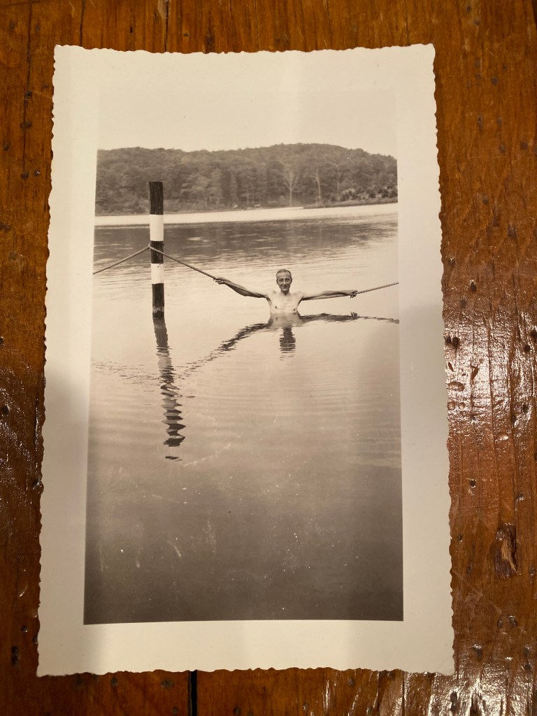 Allen Linn swimming circa 1938-1939